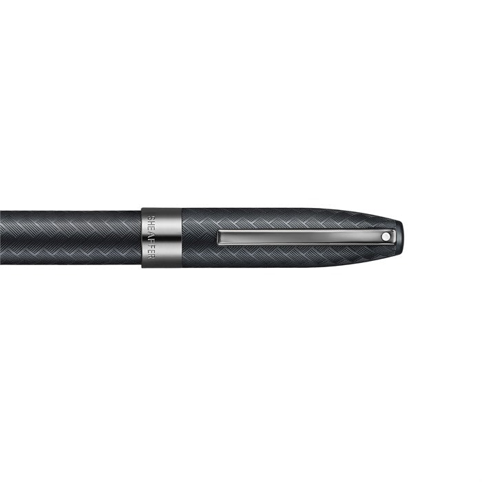 Sheaffer Legacy Chevron 9066 Matte Black Fountain Pen with PVD Gunmetal Inlaid Nib and Trims.