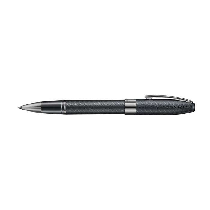 Sheaffer Legacy Chevron 9066 Matte Black Rollerball Pen with PVD Gunmetal Trims.