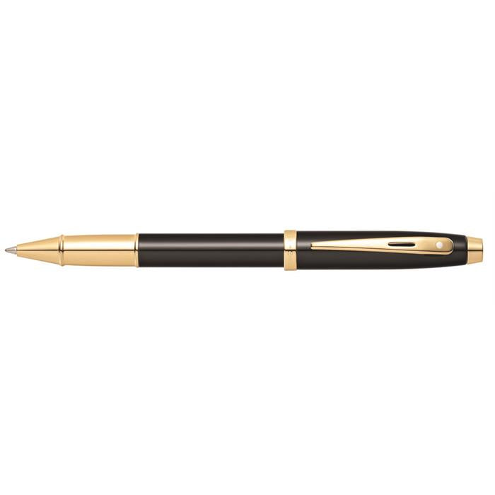 Sheaffer 100 E9322 Glossy Black With Gold Tone Trims Rollerball Pen.