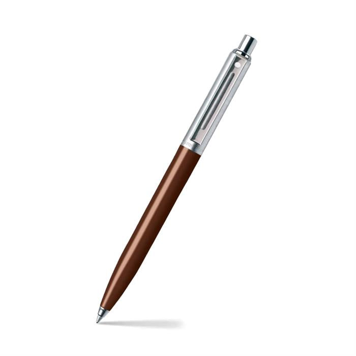 Sheaffer Sentinel 321 Ballpoint Pen Coffee Bean (Brown) Barrel, Brushed Chrome & Chrome Plated Trims.