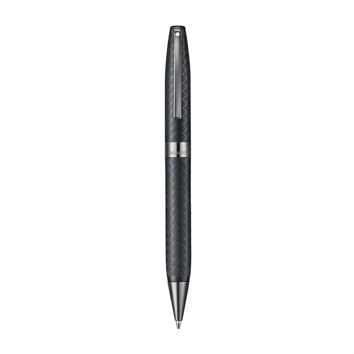 Sheaffer Legacy Chevron 9066 Matte Black Ballpoint Pen with PVD Gunmetal Trims.