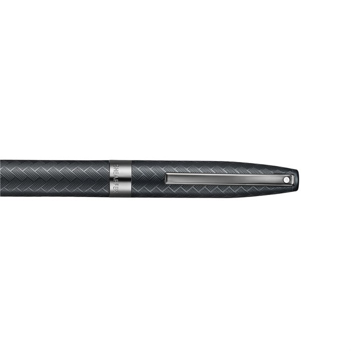 Sheaffer Legacy Chevron 9066 Matte Black Ballpoint Pen with PVD Gunmetal Trims.