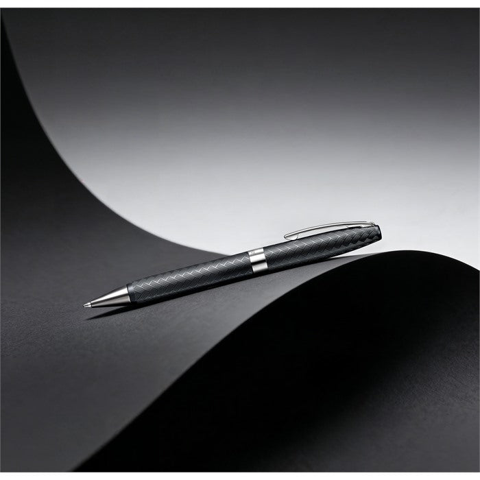 Sheaffer Legacy Chevron 9066 Matte Black Ballpoint Pen with PVD Gunmetal Trims.