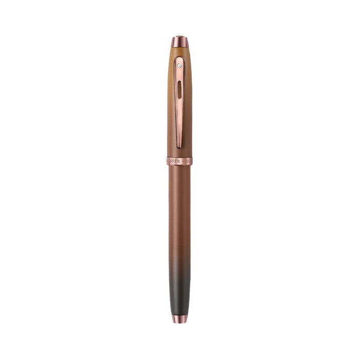Sheaffer Gift Set ft. Coffee Edition 100 9374 Fountain Pen with Regal Brown PVD Trims and 3 x 10ml Ink Bottles.