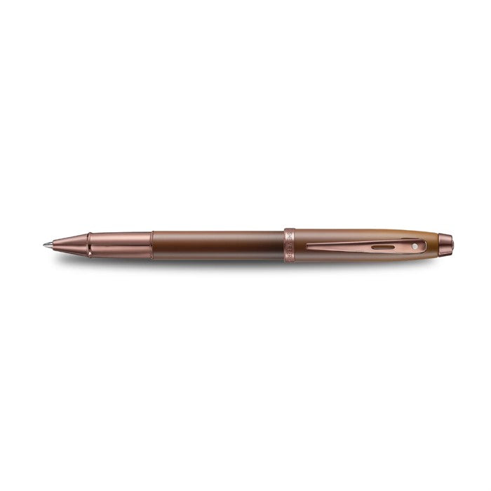 Sheaffer Gift Set ft. Coffee Edition 100 9374 Rollerball Pen with Regal Brown PVD Trims and Coffee Edition Pen Pouch.