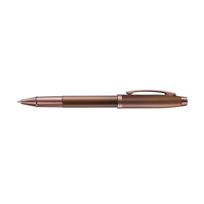 Sheaffer Gift Set ft. Coffee Edition 100 9374 Rollerball Pen with Regal Brown PVD Trims and Coffee Edition Pen Pouch.
