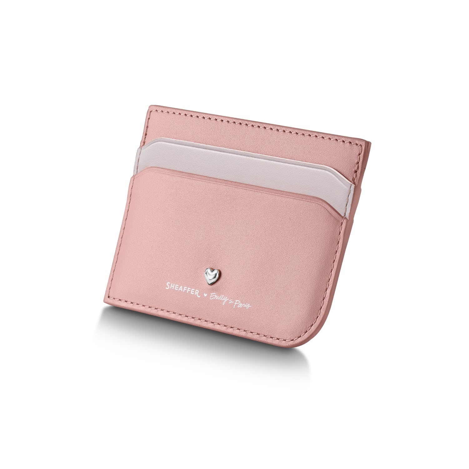 Sheaffer Gift Set ft. Emily in Paris Sentinel 321 Pink Matte Finish Ballpoint Pen with Chrome Trims and Full-Grain Leather Credit Card Holder.