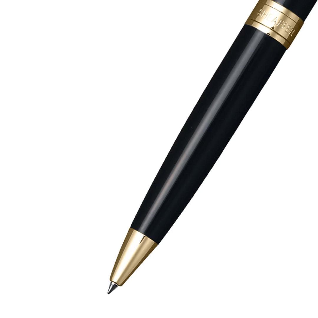 Sheaffer Gift Set ft. Glossy Black 300 Ballpoint Pen with Gold Trims and Credit Card Holder
