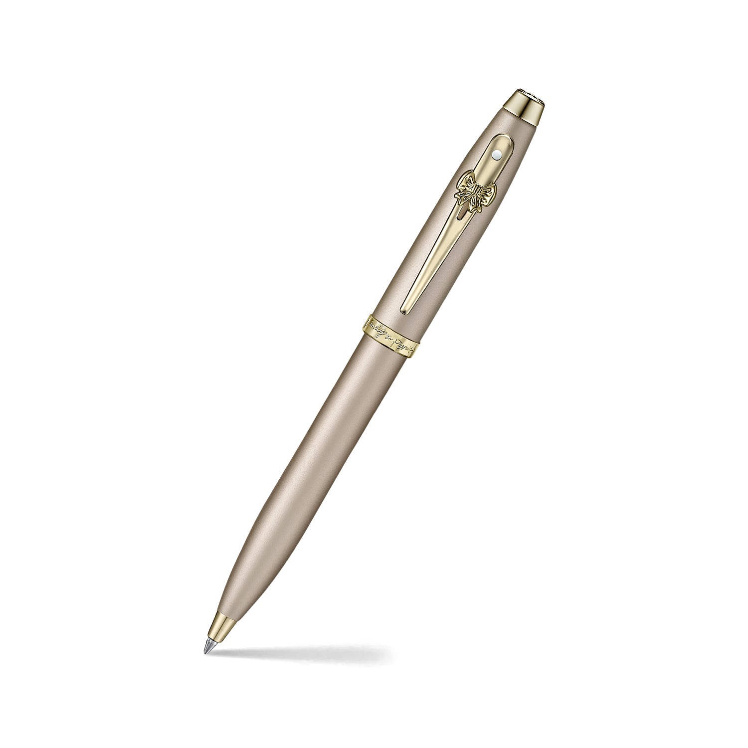 Sheaffer Gift Set ft. 100 Emily in Paris 9377 Champagne Gold Ballpoint Pen with Champagne Gold Trims and Hardbound Small Notebook.