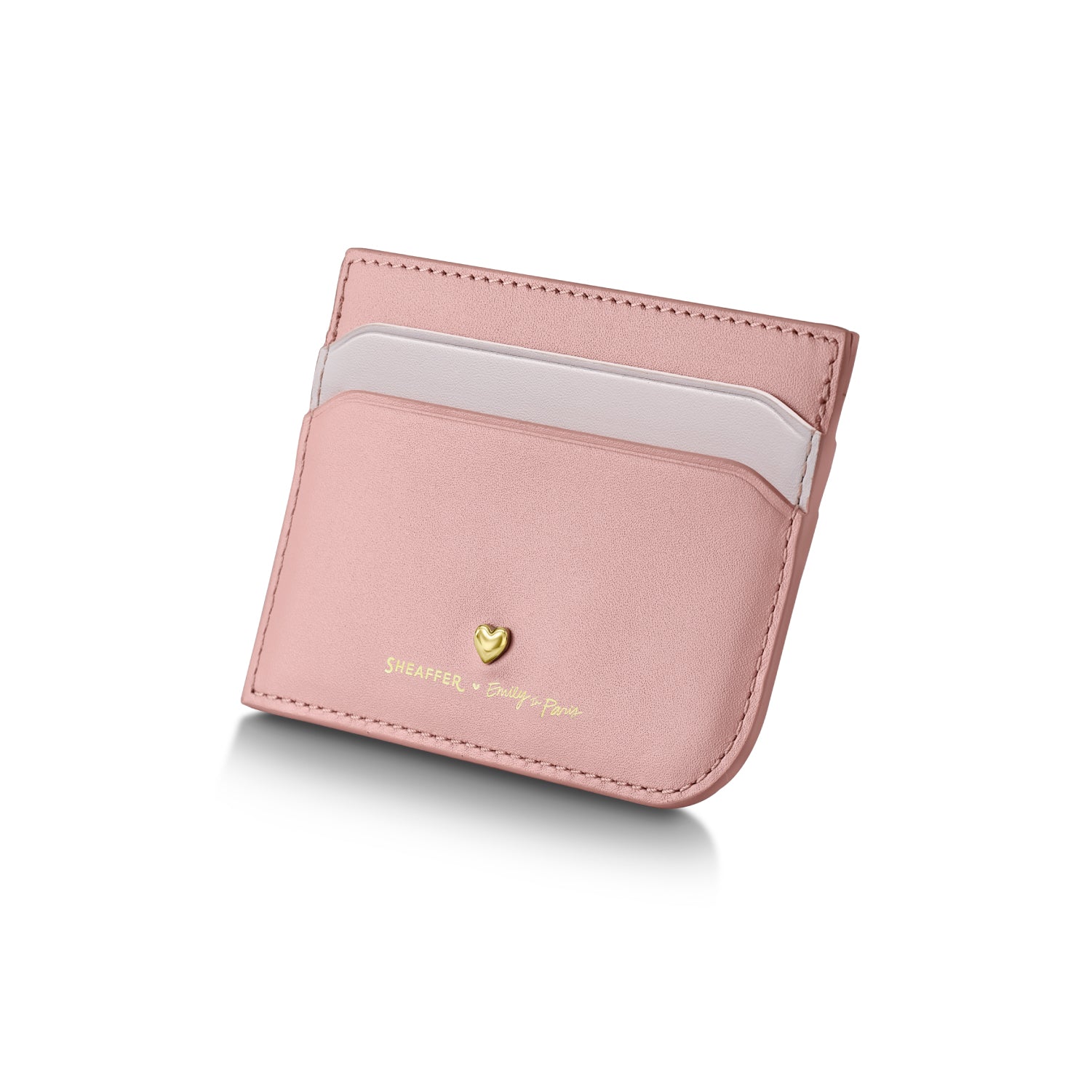 Sheaffer Gift Set ft - Emily in Paris Prelude Mini 9810 Pastel Pink Ballpoint Pen with Swarovski Crystal and Full-Grain Leather Credit Card Holder.