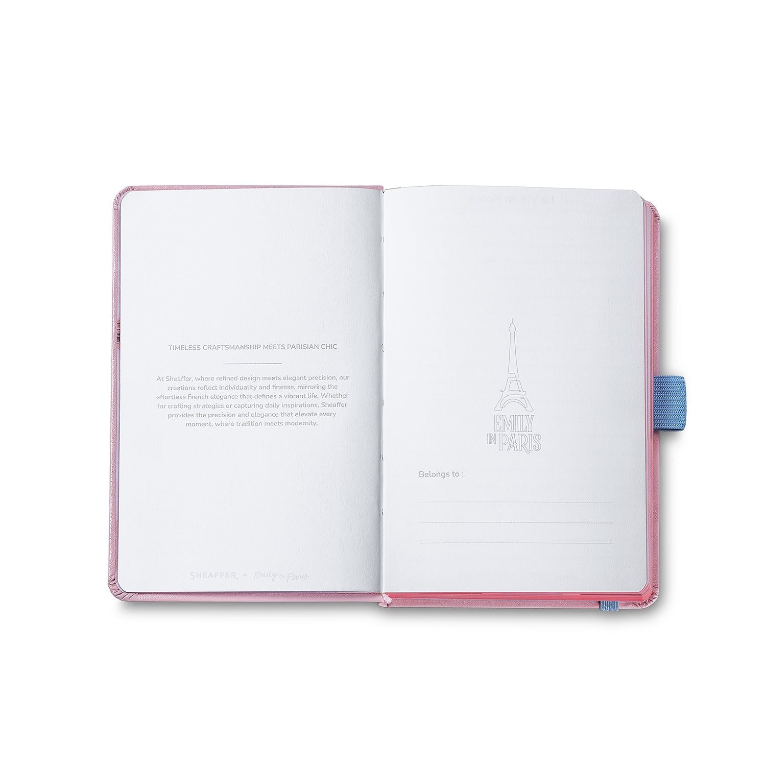 Sheaffer Gift Set ft - Emily in Paris Prelude Mini 9810 Pastel Pink Ballpoint Pen with Swarovski Crystal and Hardbound Small Notebook.