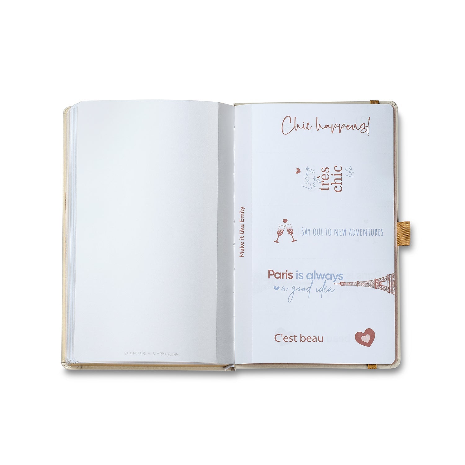 Sheaffer Emily in Paris Medium Journal 90 GSM Ink Friendly Paper with Embossed Eiffel Tower - Beige.