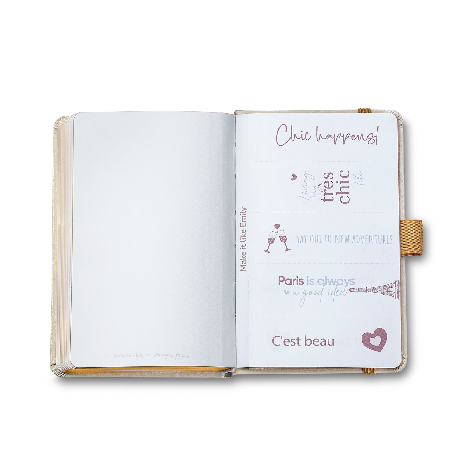 Sheaffer Emily in Paris Small Journal 90 GSM Ink Friendly Paper with Embossed Eiffel Tower - Beige.
