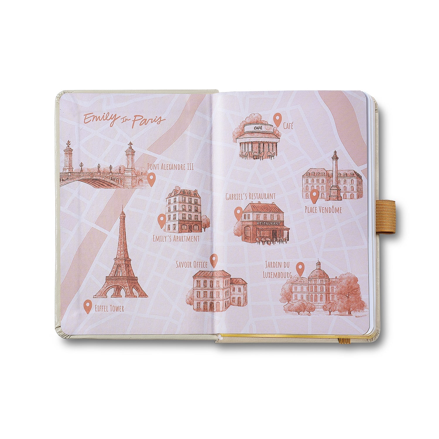 Sheaffer Emily in Paris Small Journal 90 GSM Ink Friendly Paper with Embossed Eiffel Tower - Beige.