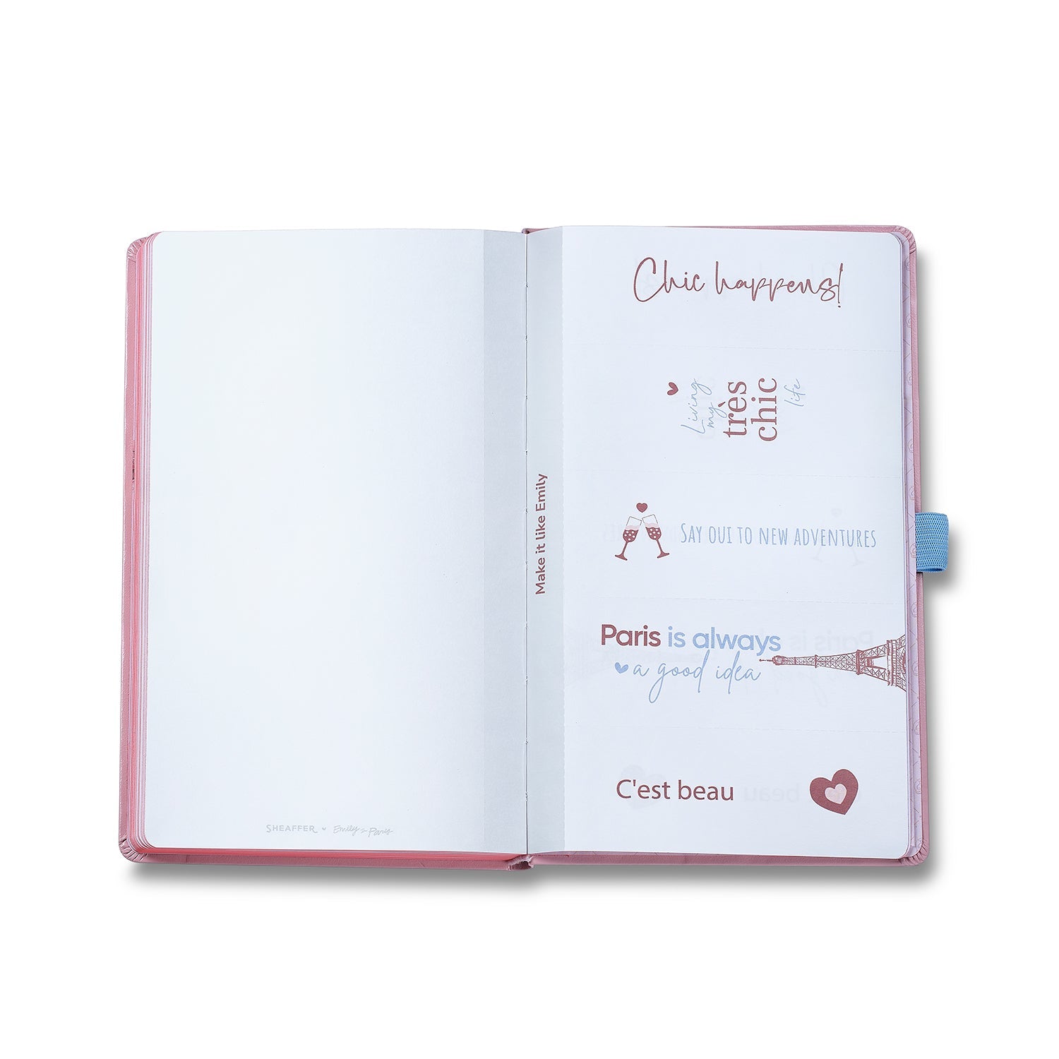 Sheaffer Emily in Paris Medium Journal 90 GSM Ink Friendly Paper with Embossed Eiffel Tower - Pink.