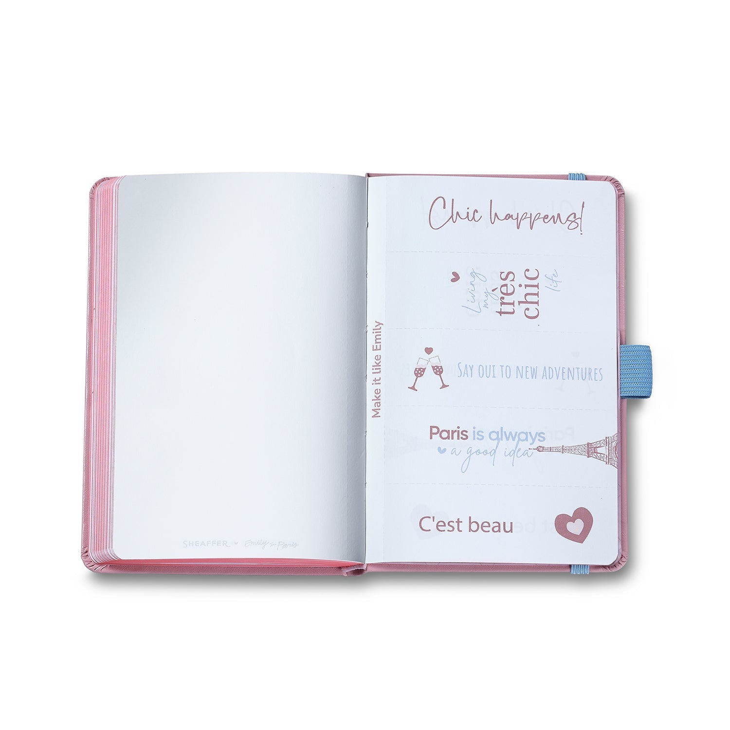 Sheaffer Emily in Paris Small Journal 90 GSM Ink Friendly Paper with Embossed Eiffel Tower - Pink.