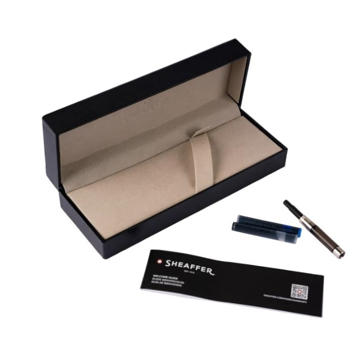 Sheaffer 300 E9312 Glossy Black With Chrome Plated Trims Rollerball Pen.