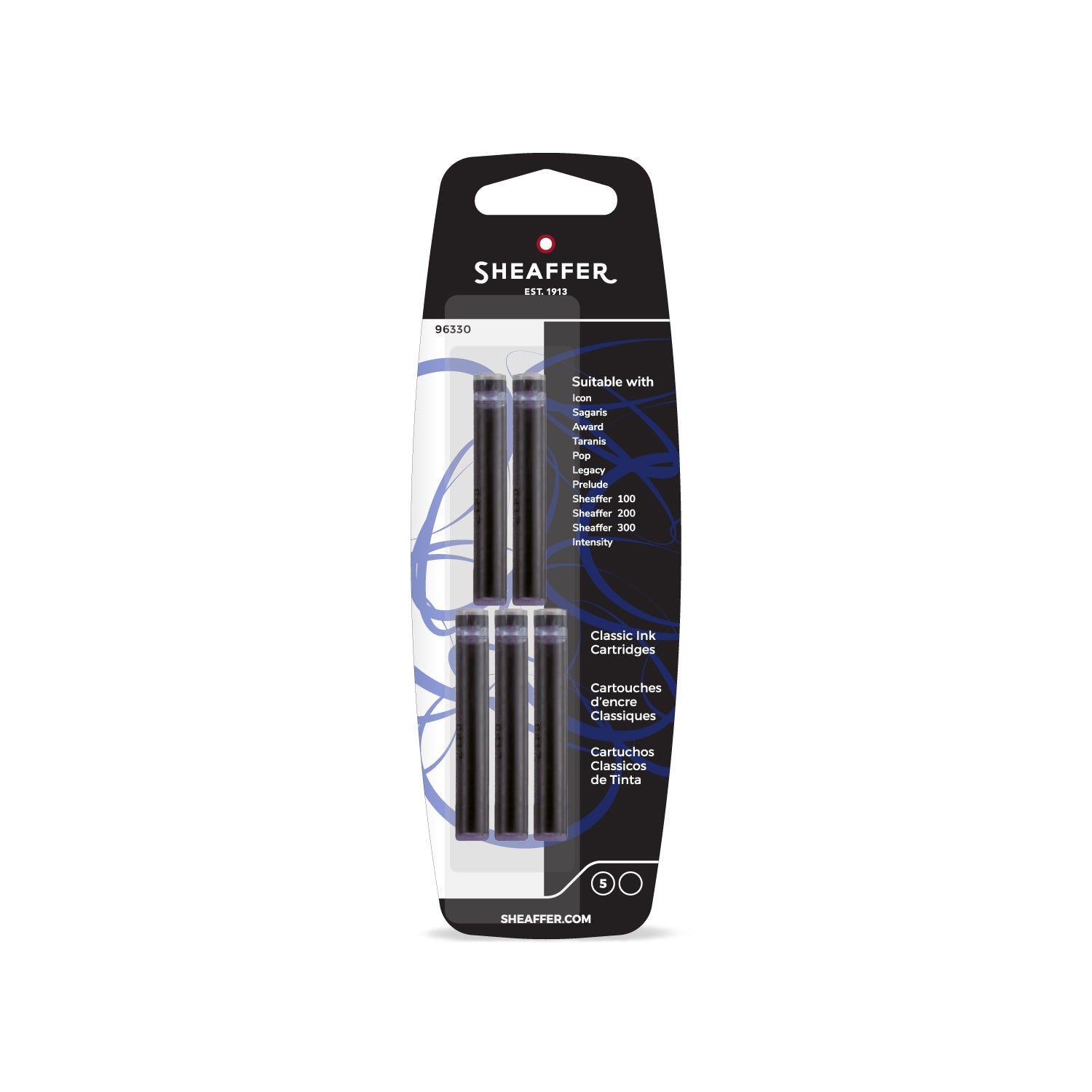 Sheaffer Classic Ink Cartridge (Pack of 5) Black.