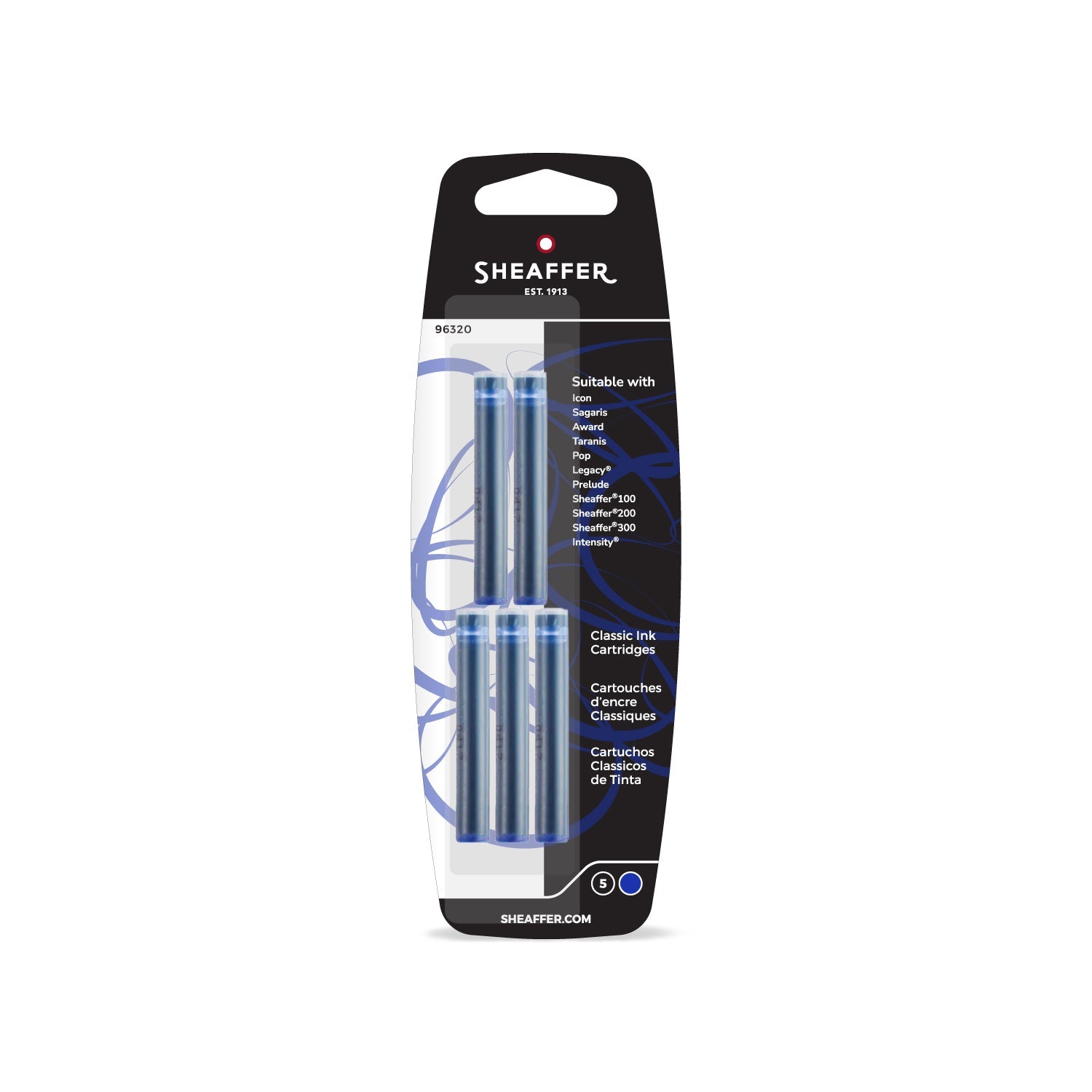 Sheaffer Classic Ink Cartridge (Pack of 5) Blue.