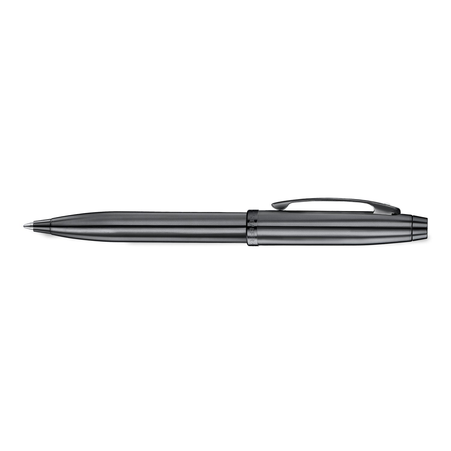 Sheaffer 100 9375 Ionic Gunmetal Grey Ballpoint Pen with Shiny PVD Trims.