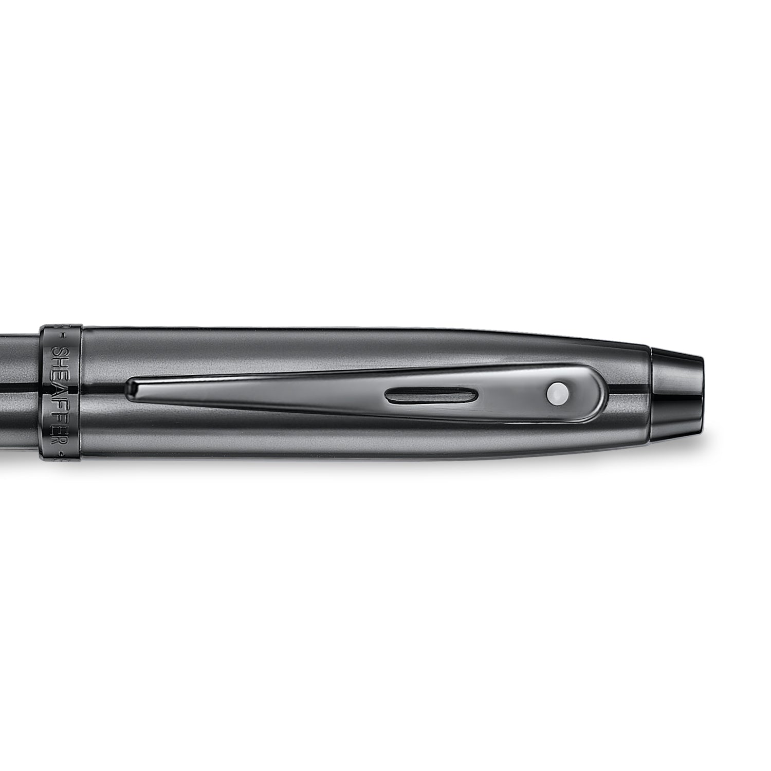 Sheaffer 100 9375 Ionic Gunmetal Grey Fountain Pen with Shiny PVD Trims.