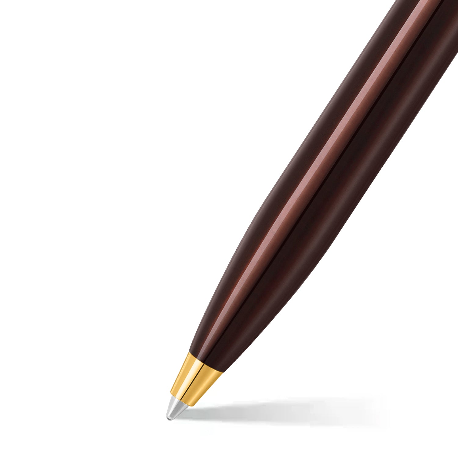 Sheaffer Gift Set ft. Glossy Brown 100 9370 Ballpoint Pen with Gold Trims and Rustic Mocha Credit Card Holder.