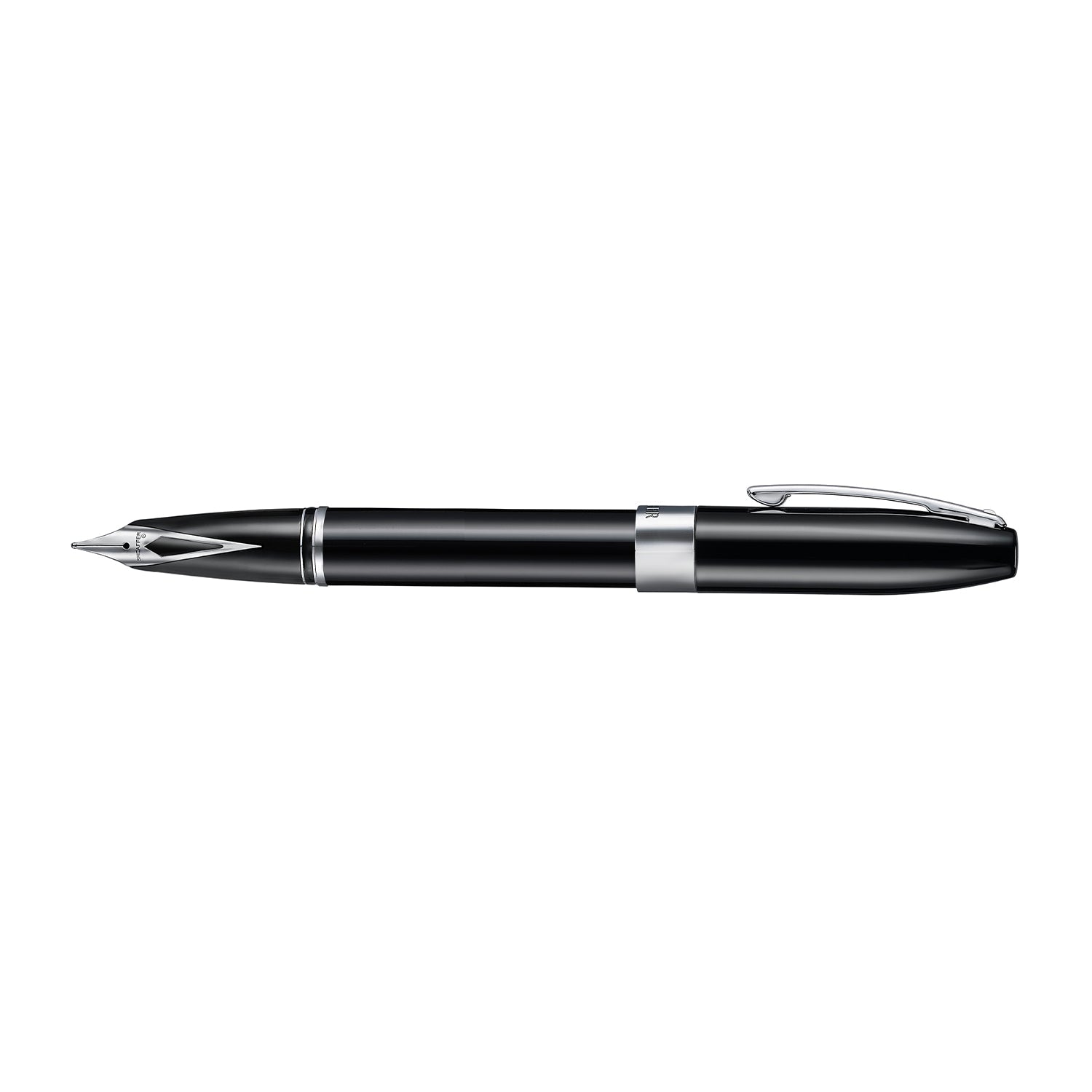 Sheaffer Legacy 9064 Glossy Black Inlaid Nib Fountain Pen with Chrome-Plated Trims.