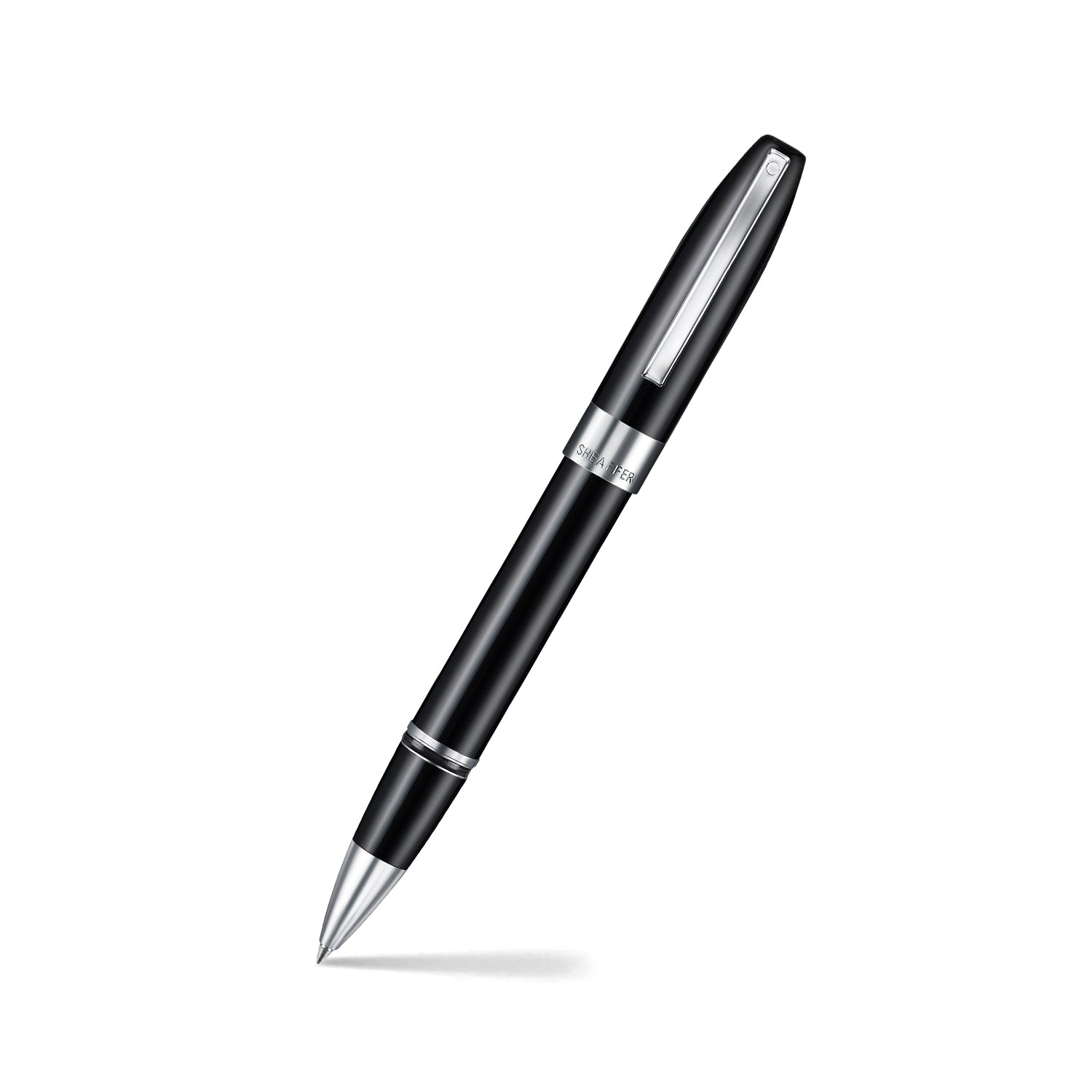 Sheaffer Legacy 9064 Glossy Black Rollerball Pen with Chrome-Plated Trims.