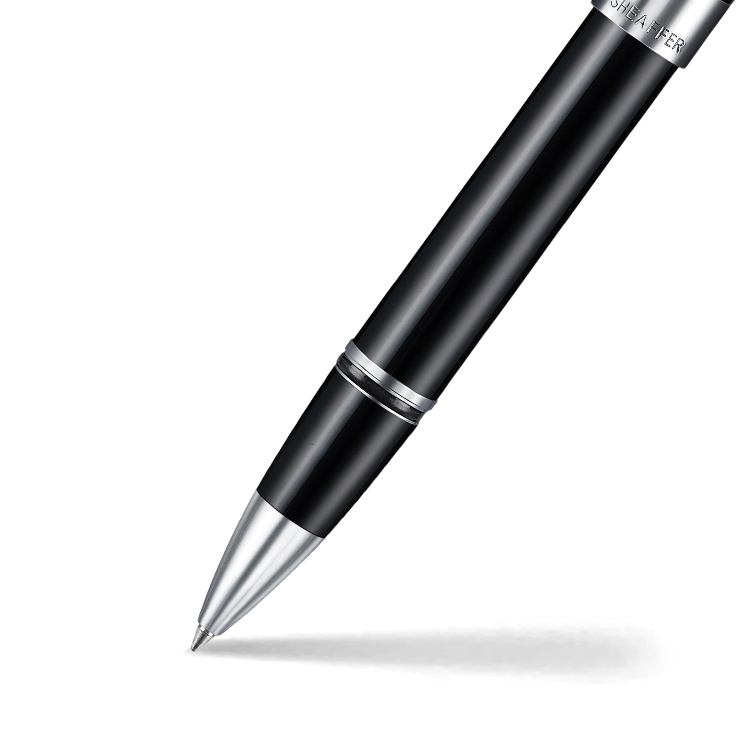 Sheaffer Legacy 9064 Glossy Black Rollerball Pen with Chrome-Plated Trims.