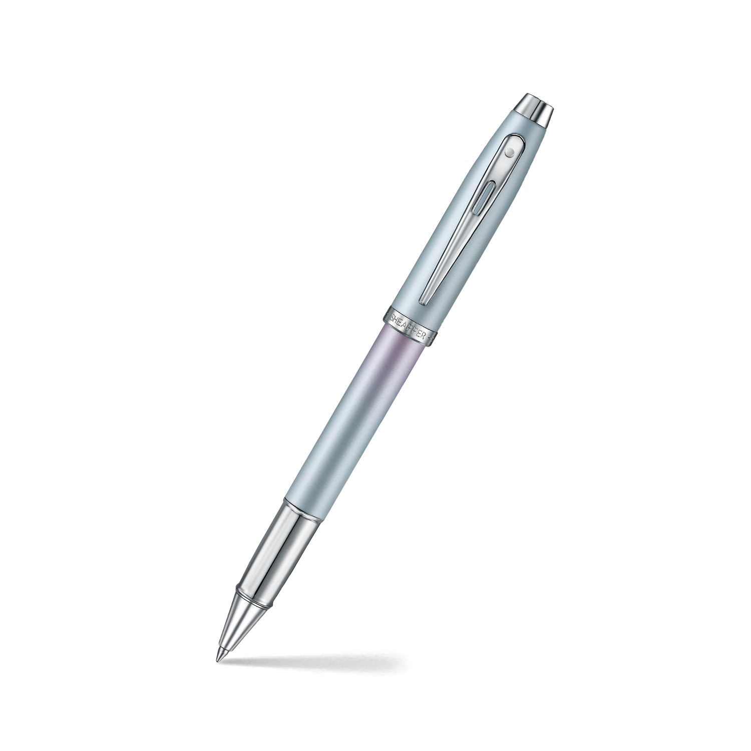 Sheaffer 100 9376 Expressions Blue and Pink Pearlised Gradient Rollerball Pen with Chrome-plated Trims.