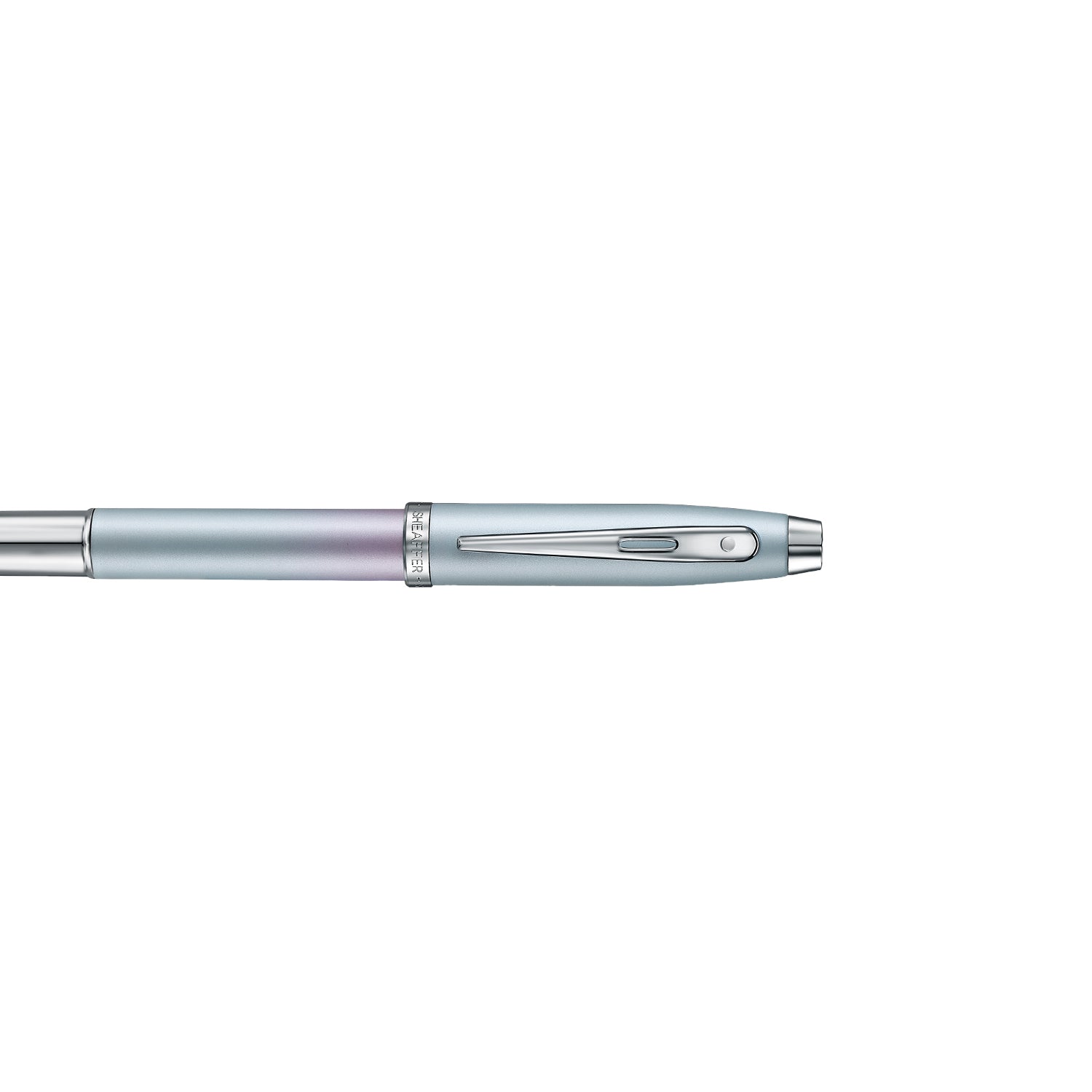 Sheaffer 100 9376 Expressions Blue and Pink Pearlised Gradient Rollerball Pen with Chrome-plated Trims.