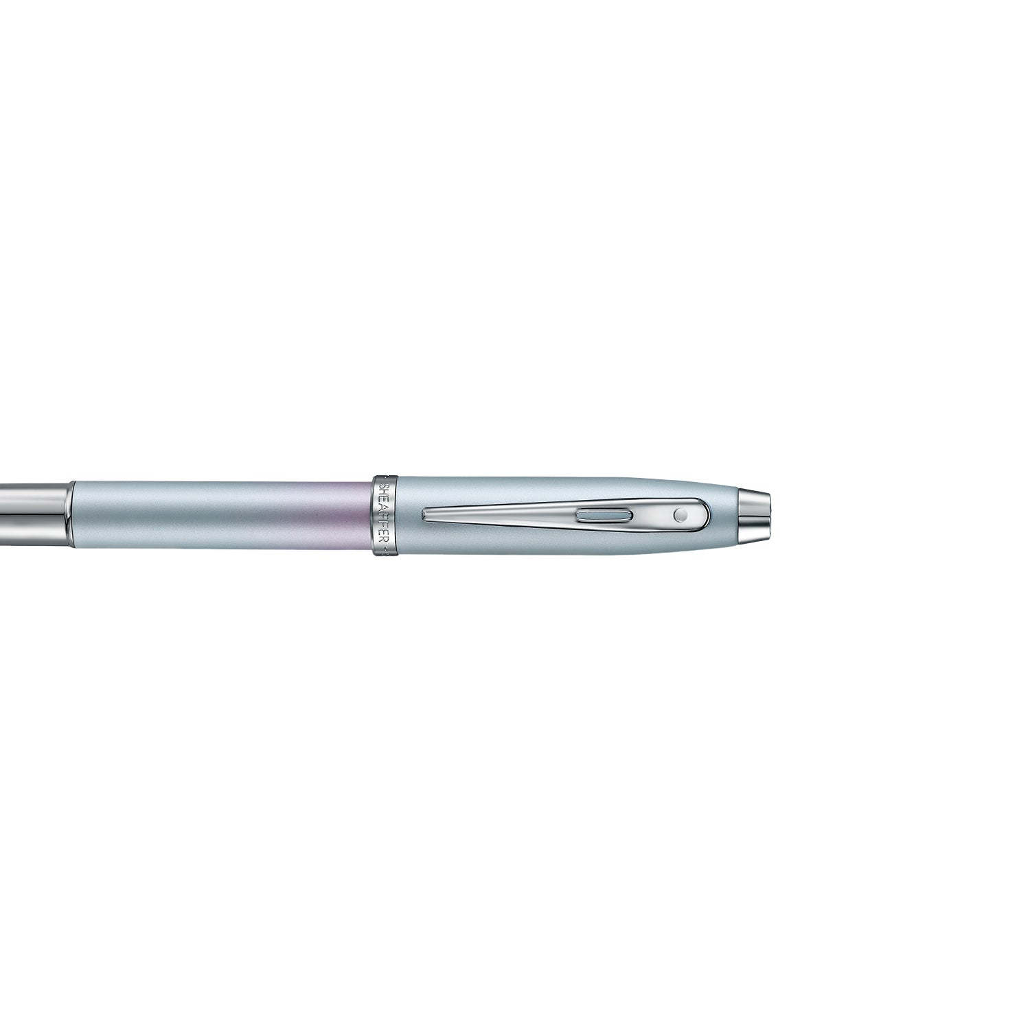 Sheaffer 100 9376 Expressions Blue and Pink Pearlised Gradient Fountain Pen with Chrome-plated Trims.