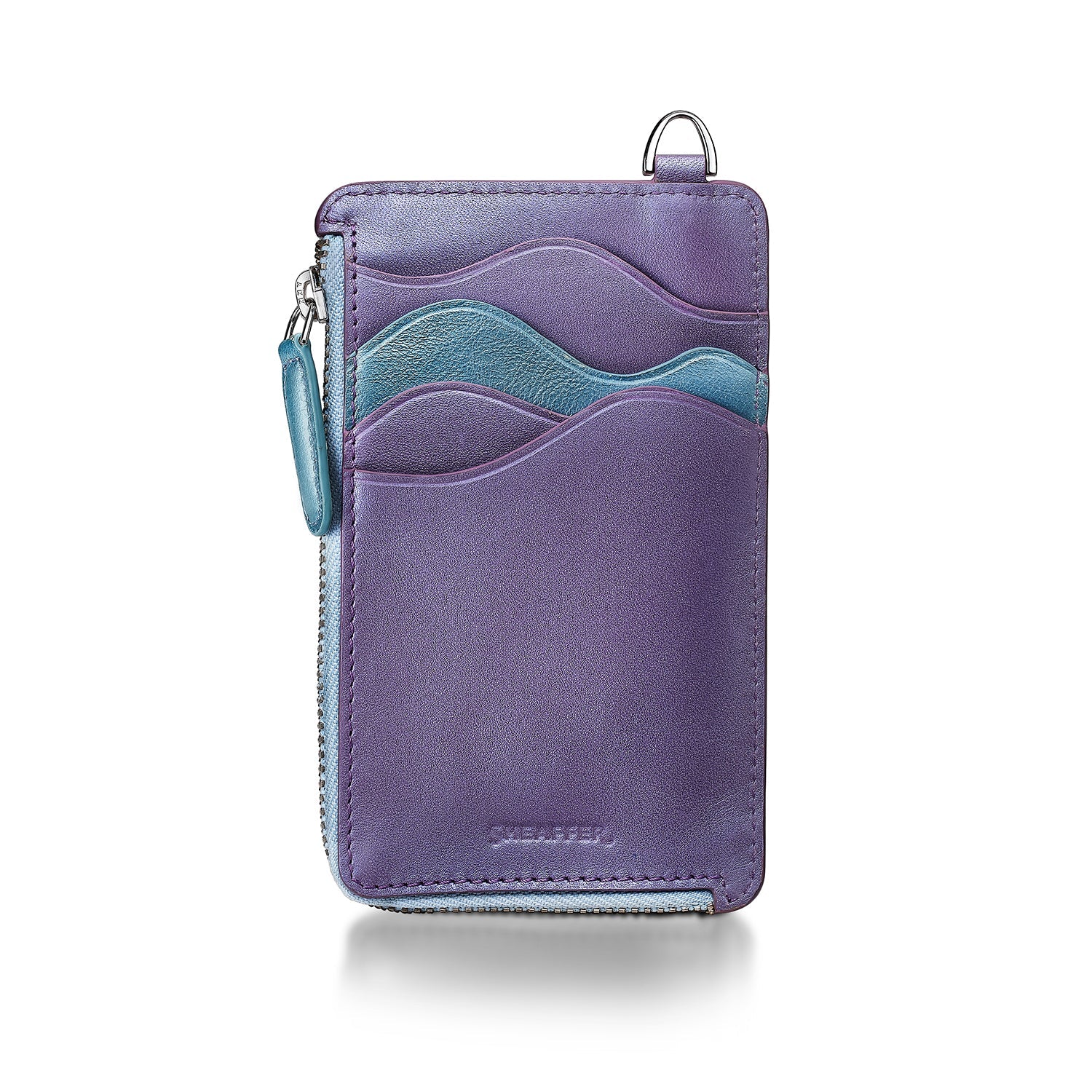 Sheaffer Gift Set ft. Expressions VFM 9430 Blue and Purple Pearlised Gradient Ballpoint Pen with Genuine Leather Card Case.