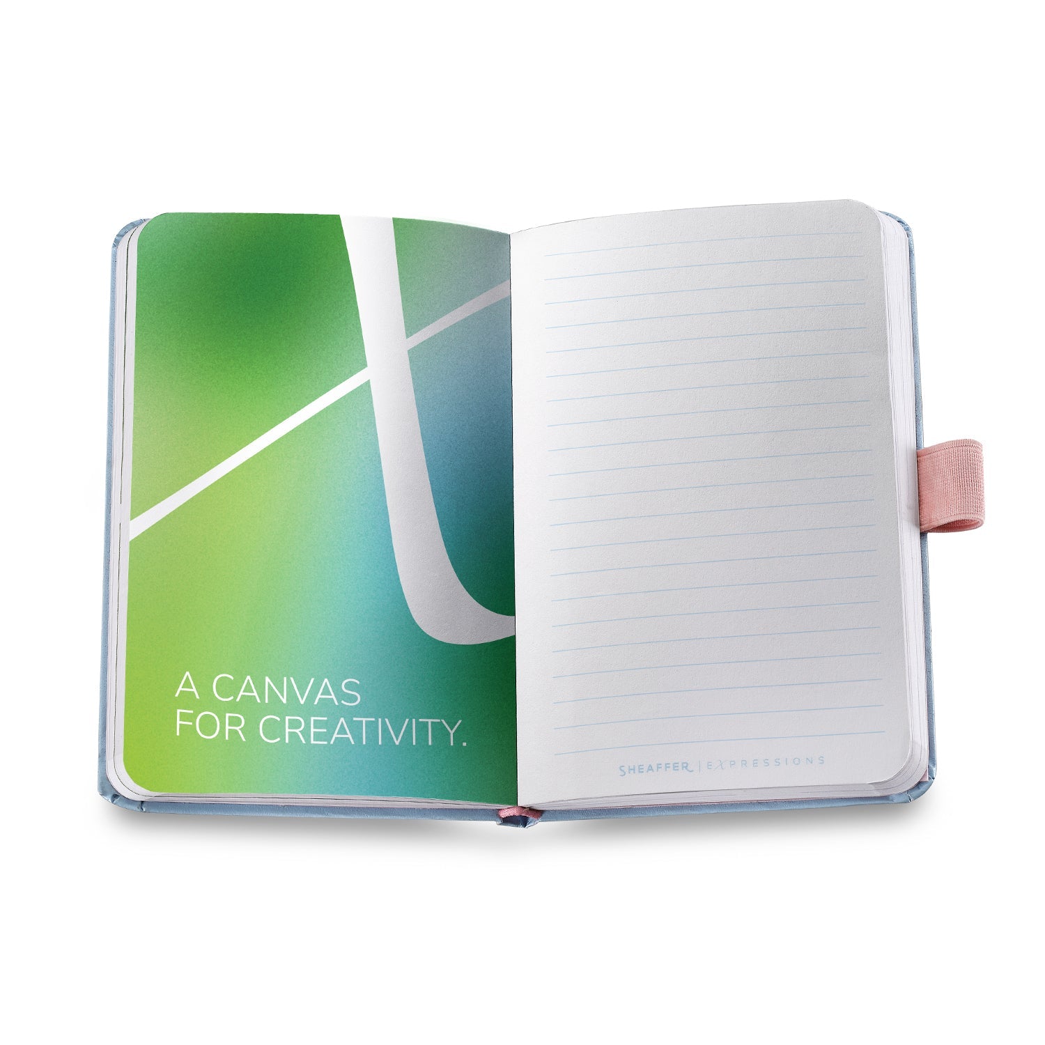 Sheaffer Gift Set ft. Expressions 100 9376 Blue and Pink Pearlised Gradient Ballpoint Pen with Chrome-plated Trims and Small Notebook.