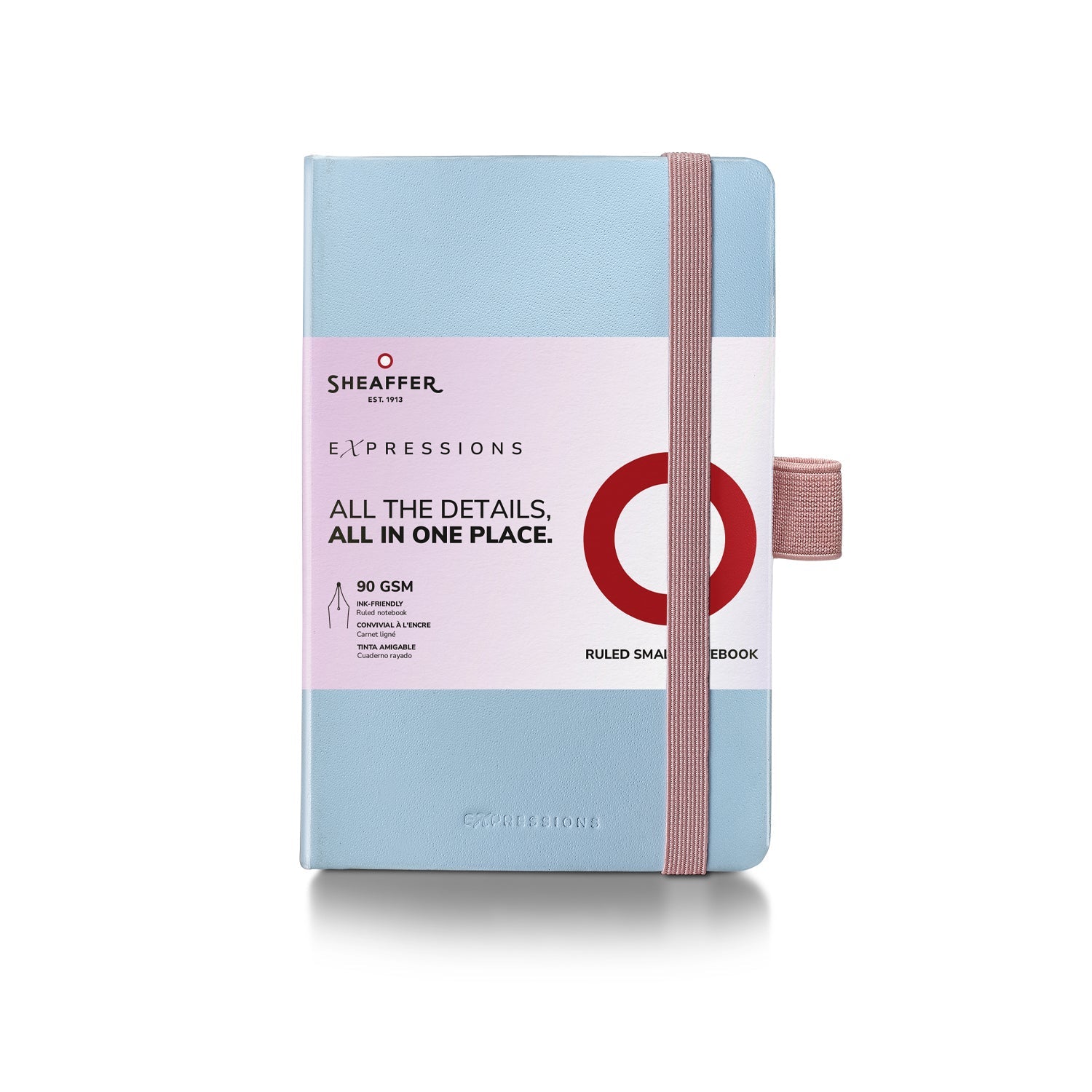 Sheaffer Gift Set ft. Expressions 100 9376 Blue and Pink Pearlised Gradient Ballpoint Pen with Chrome-plated Trims and Small Notebook.