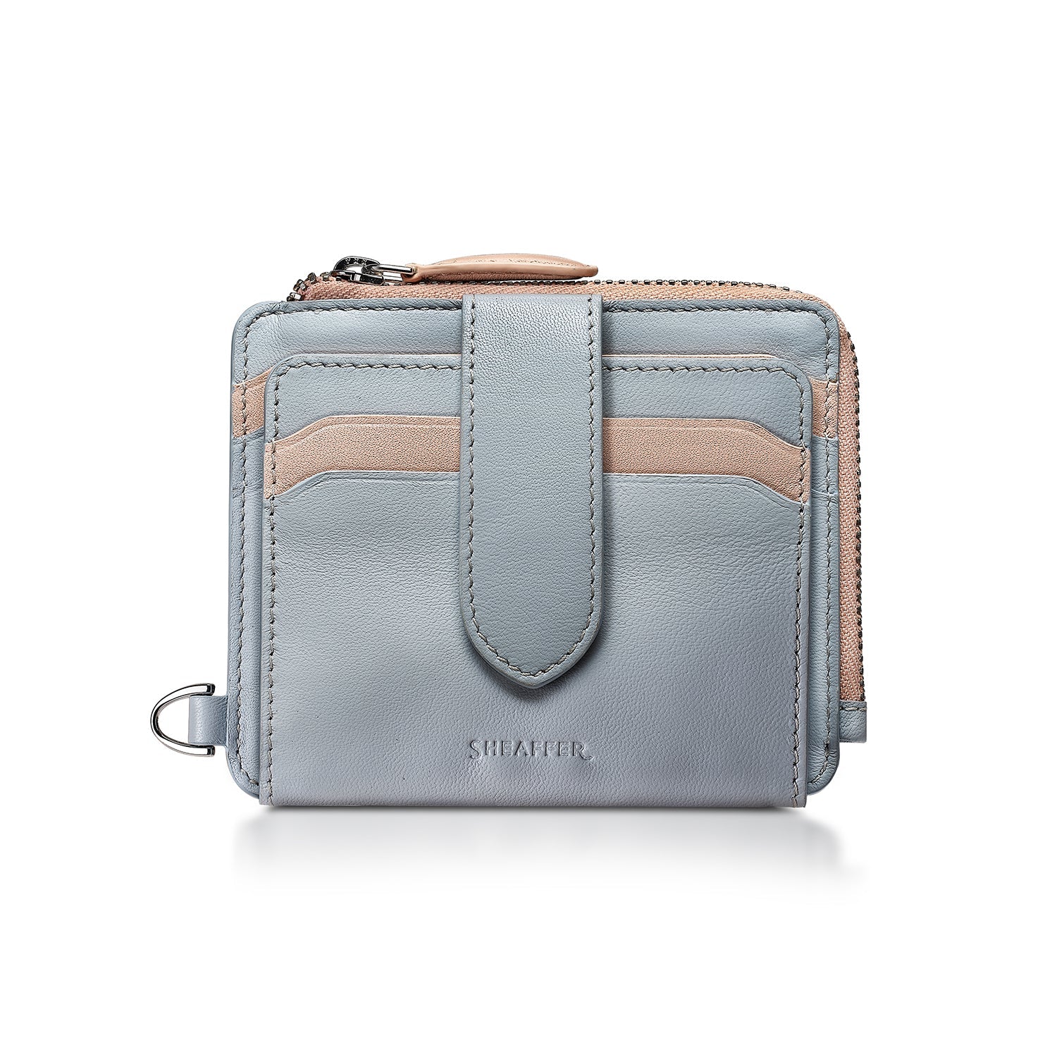 Sheaffer Gift Set ft. Expressions 100 9376 Blue and Pink Pearlised Gradient Ballpoint Pen with Chrome-plated Trims and Genuine Leather Wallet.