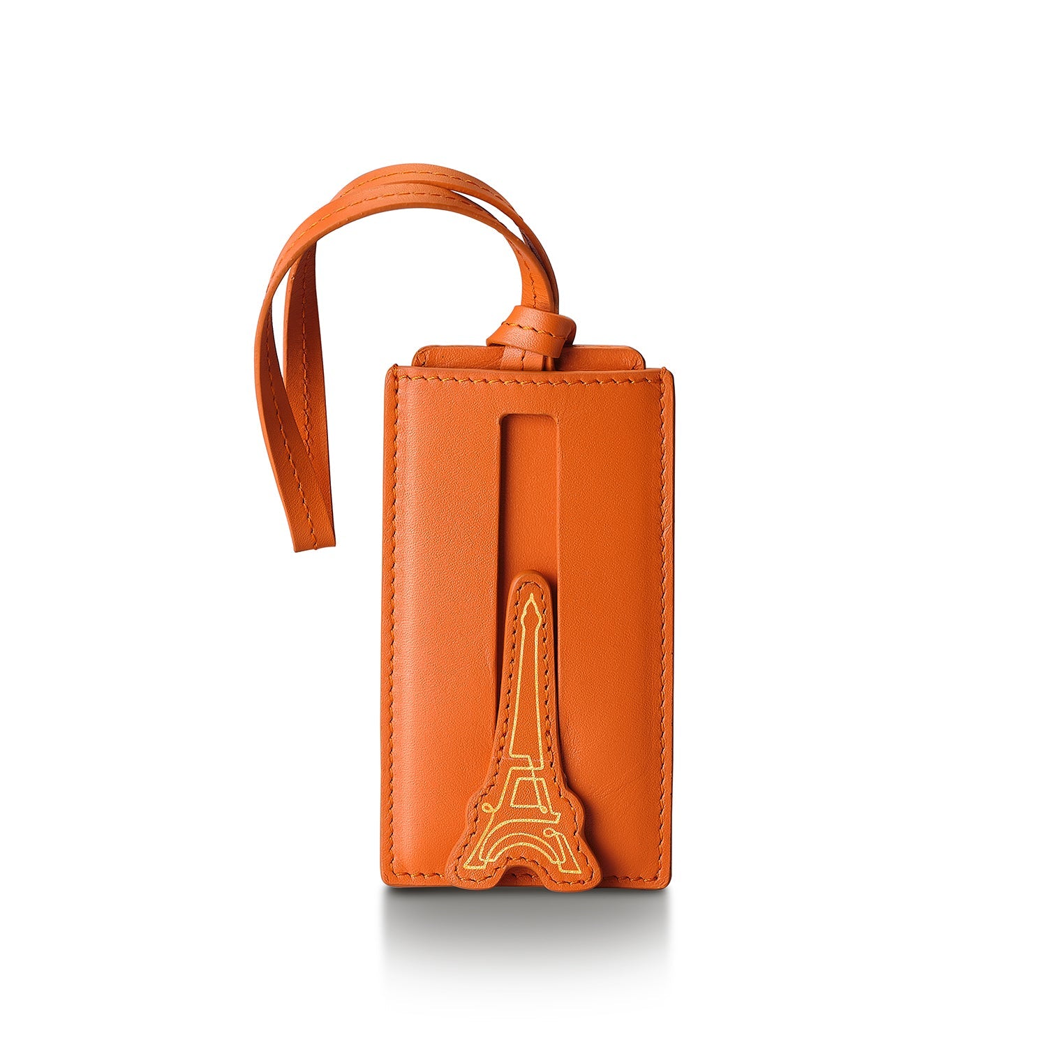 Sheaffer Emily in Paris Full-Grain Leather Luggage Tag - Orange.