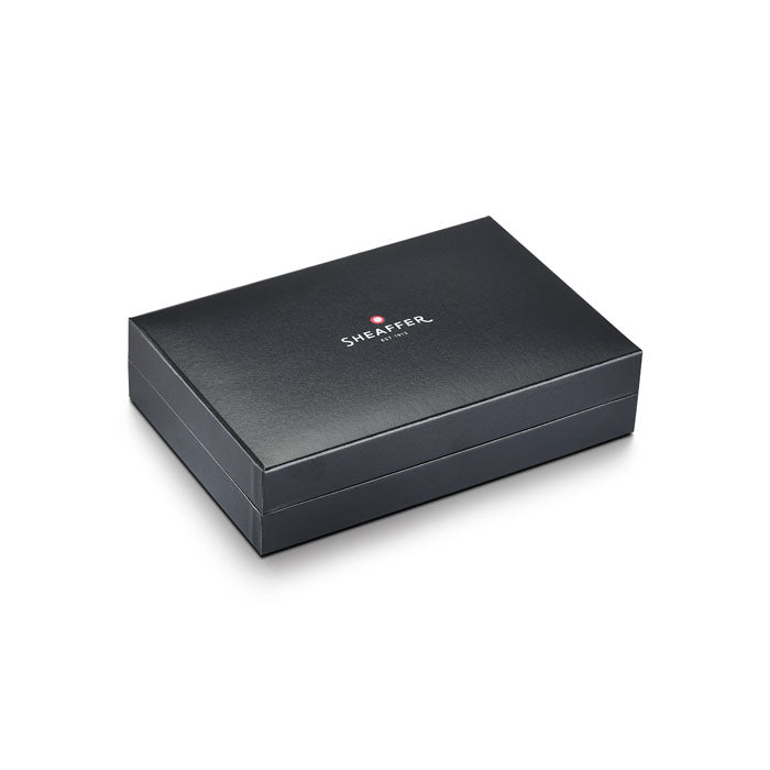 Sheaffer Legacy 9065 Glossy Black and Chrome Bi-color Fountain Pen with 14K PVD Gold-Plated, Stainless Steel Inlaid Nib and Trims.