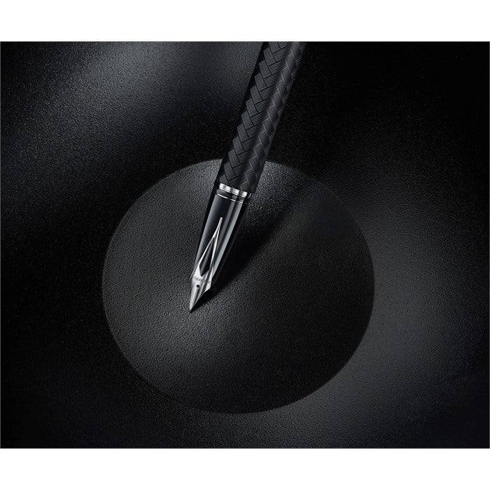Sheaffer Legacy Chevron 9066 Matte Black Fountain Pen with PVD Gunmetal Inlaid Nib and Trims.