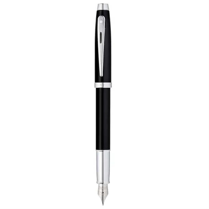 Sheaffer 100 E9317 Matte Black With Chrome Plated Trims Fountain Pen.
