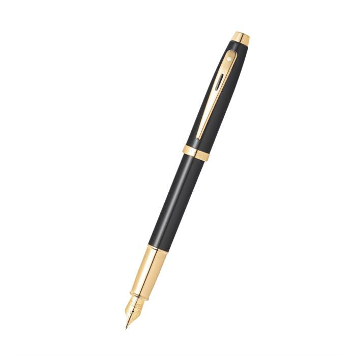 Sheaffer 100 E9322 Glossy Black With Gold Tone Trims Fountain Pen.