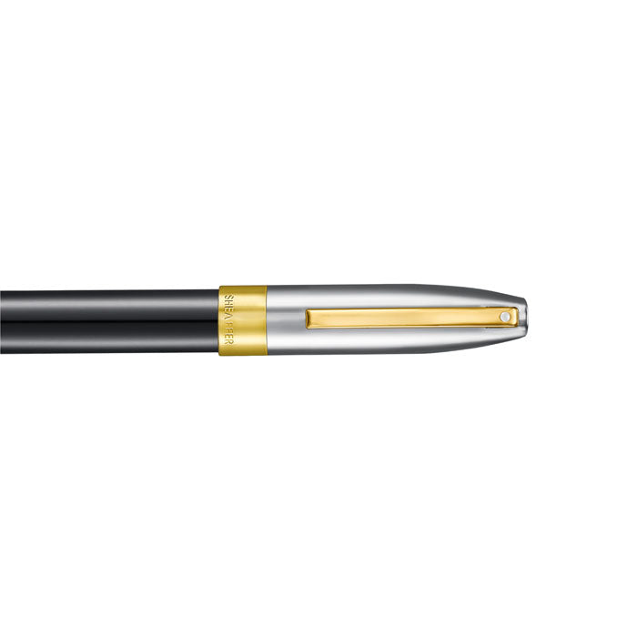 Sheaffer Legacy 9065 Glossy Black and Chrome Bi-color Rollerball Pen with 14K PVD Gold-Plated, Stainless Steel Trims.