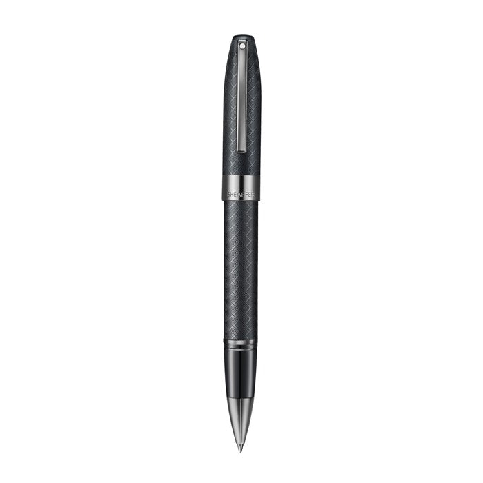Sheaffer Legacy Chevron 9066 Matte Black Rollerball Pen with PVD Gunmetal Trims.
