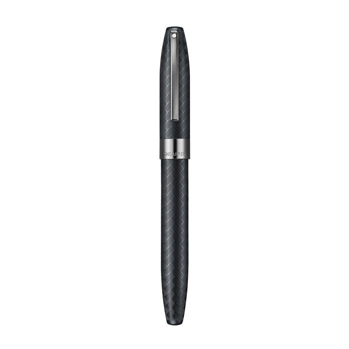 Sheaffer Legacy Chevron 9066 Matte Black Rollerball Pen with PVD Gunmetal Trims.