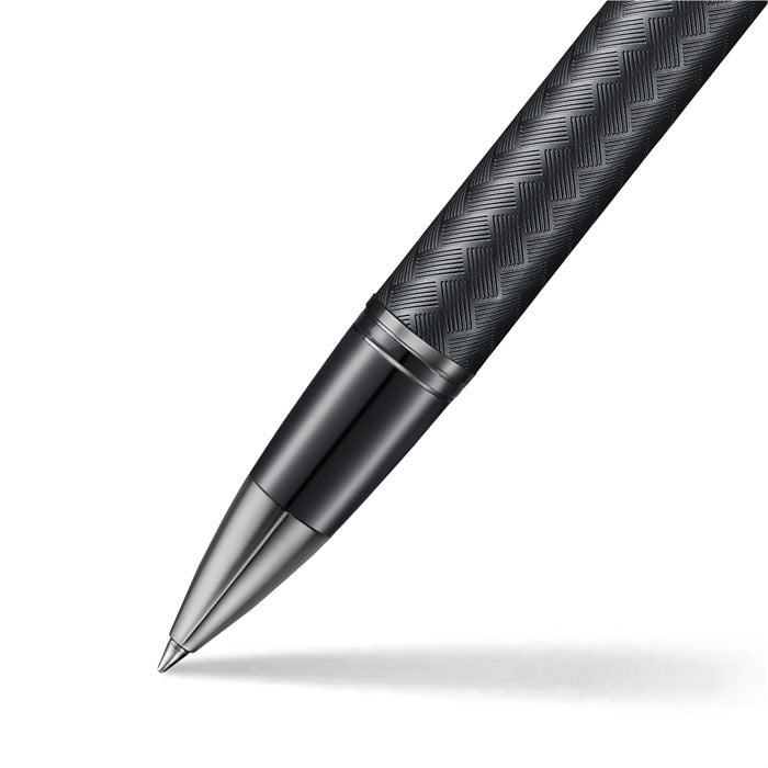 Sheaffer Legacy Chevron 9066 Matte Black Rollerball Pen with PVD Gunmetal Trims.