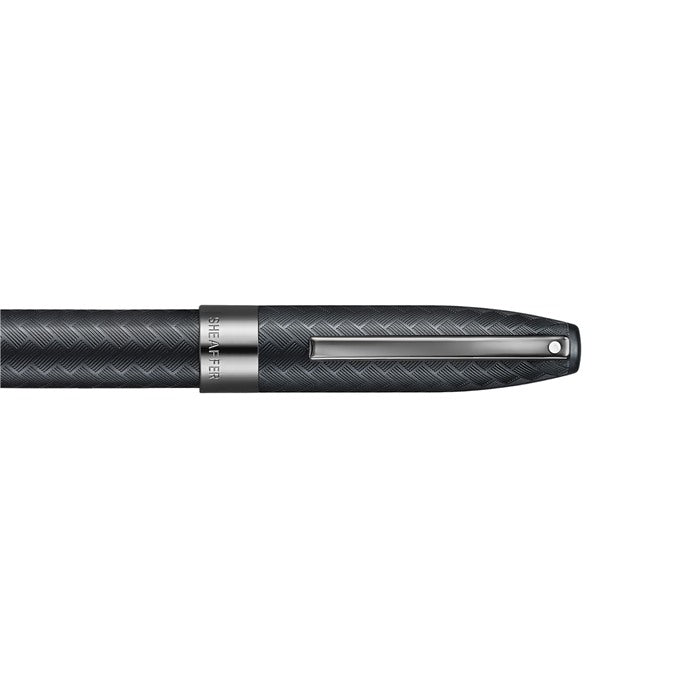 Sheaffer Legacy Chevron 9066 Matte Black Rollerball Pen with PVD Gunmetal Trims.