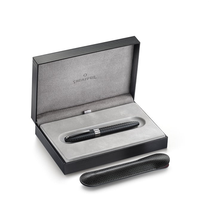 Sheaffer Legacy Chevron 9066 Matte Black Rollerball Pen with PVD Gunmetal Trims.