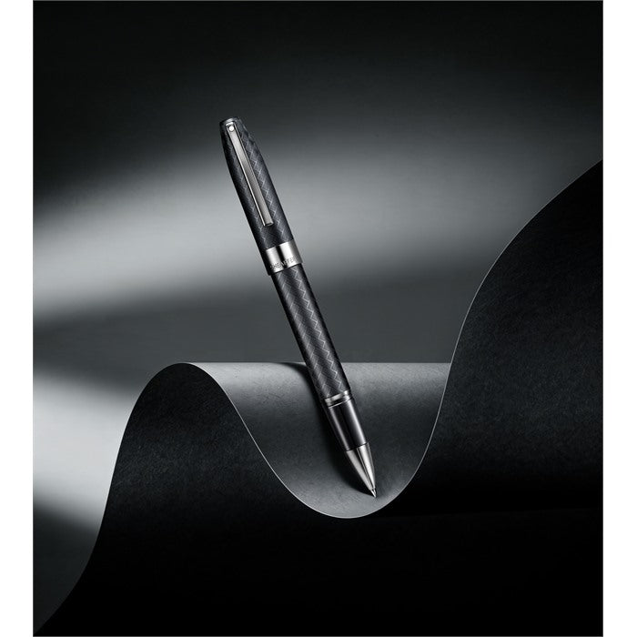 Sheaffer Legacy Chevron 9066 Matte Black Rollerball Pen with PVD Gunmetal Trims.