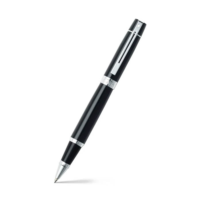 Sheaffer 300 E9312 Glossy Black With Chrome Plated Trims Rollerball Pen.