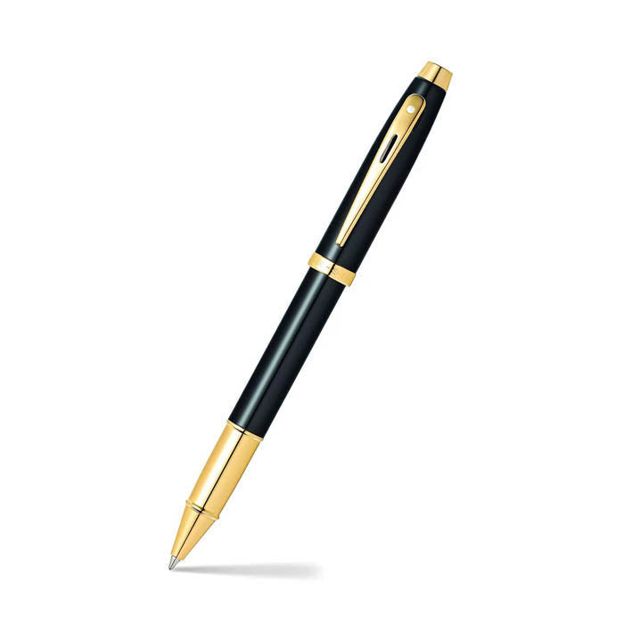 Sheaffer 100 E9322 Glossy Black With Gold Tone Trims Rollerball Pen.
